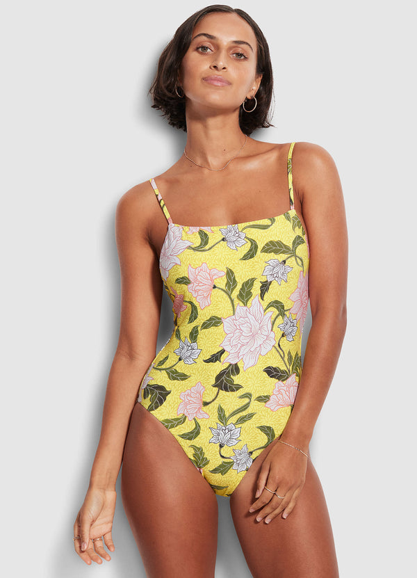 Boheme Square Neck One Piece - Lime Light