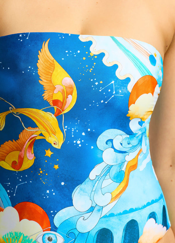 Aquarius DD Bandeau One Piece - Turquoise