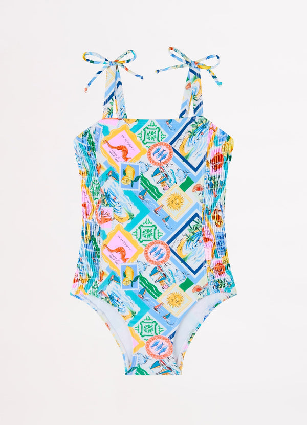 Isle Of Capri Girls Shirred One Piece - Capri