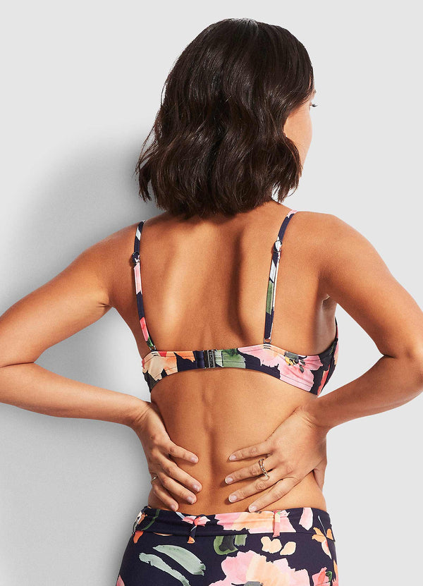 Summer Memoirs Under Wire Bralette Bikini Top - Indigo