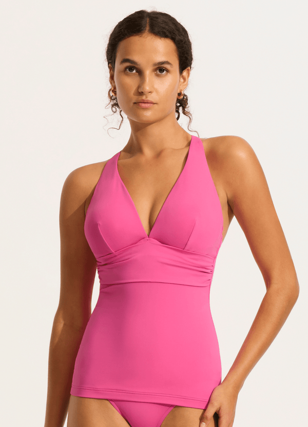 Seafolly Collective DD Tankini Top - Hot Pink
