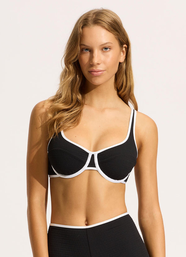 Beach Bound DD Underwire Bikini Top - Black