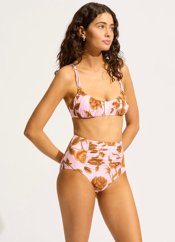 Rococo Ruched Bikini Bralette - Blossom