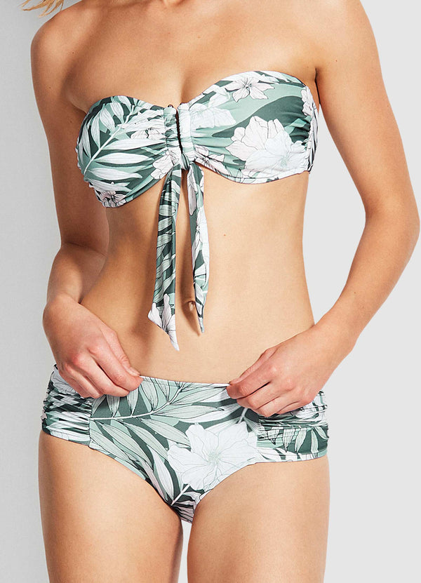 Copacabana Wide Side Retro Bikini Bottom - Vine