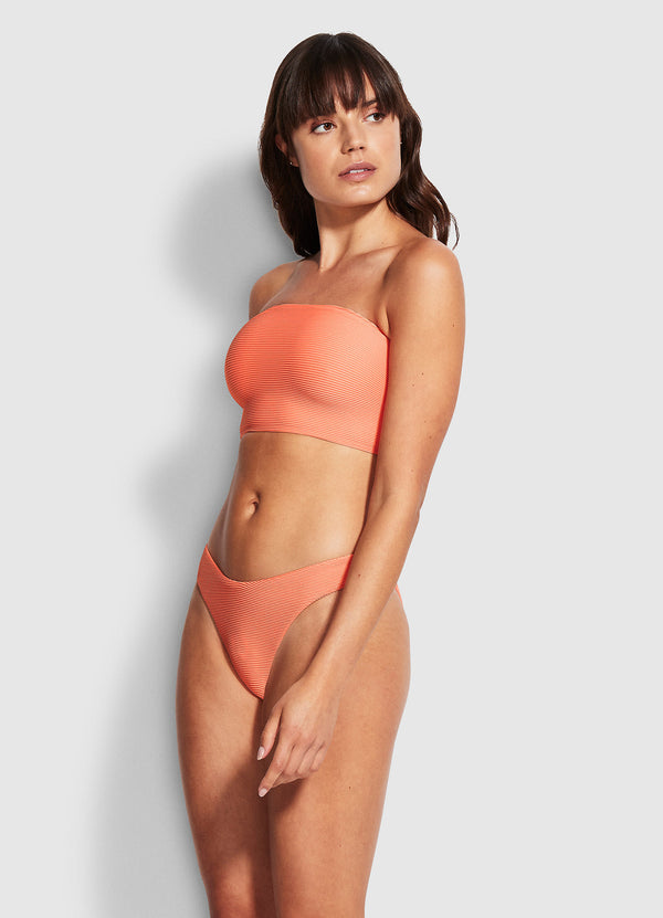 Essentials High Cut Bikini Bottom - Papaya Punch