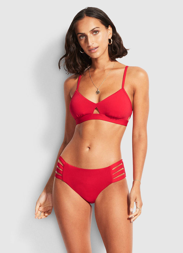 Active Multi Strap Hipster Bikini Bottom - Chilli