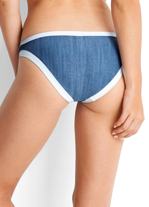 Block Party Hipster Bikini Bottom - Denim