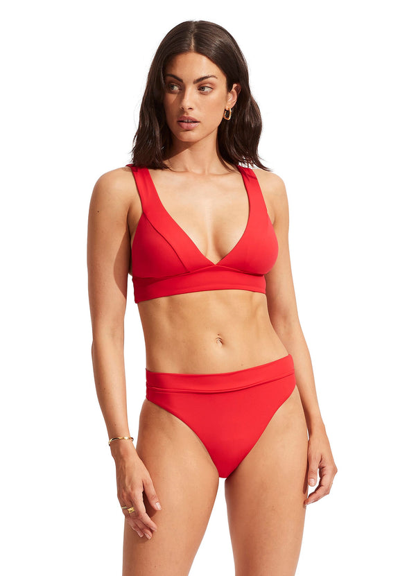 Seafolly Collective High Rise Bikini Bottom - Chilli Red