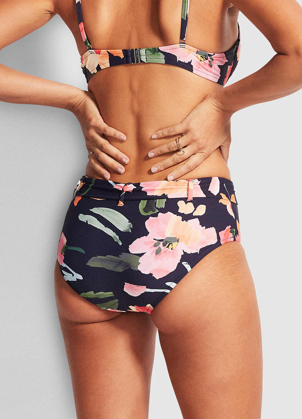 Summer Memoirs Wide Side Retro Bikini Bottom - Indigo