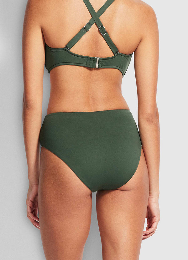 Seafolly High Waist Wrap Front Bikini Bottom - Ivy