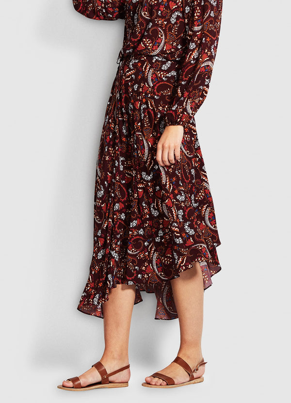 El Dorado Chloe Paisley Skirt - Maroon