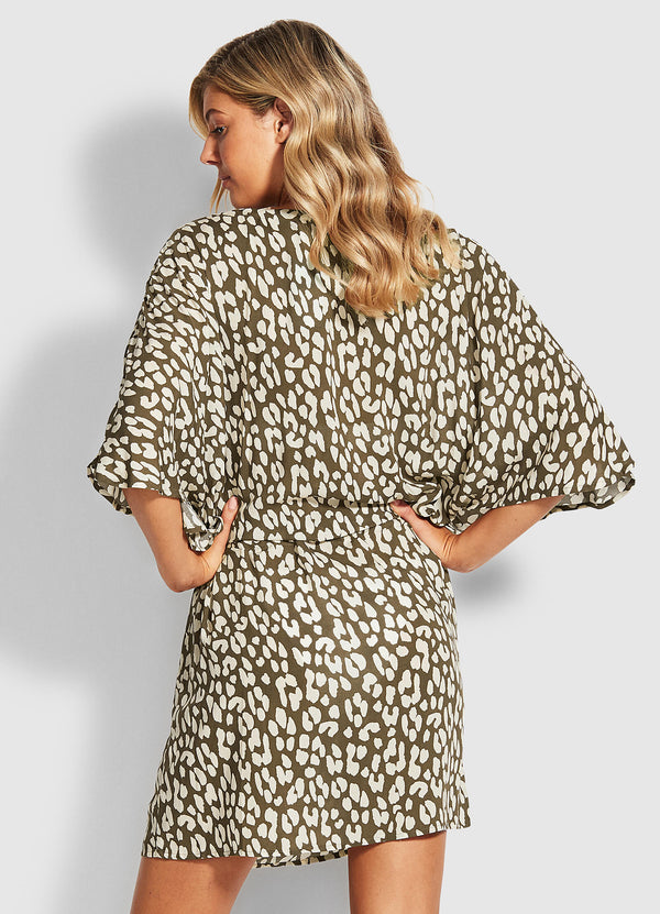 Leopard Kaftan - Khaki