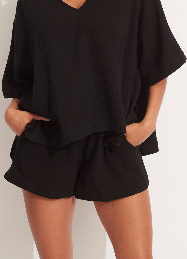 Double Cloth Short - Black