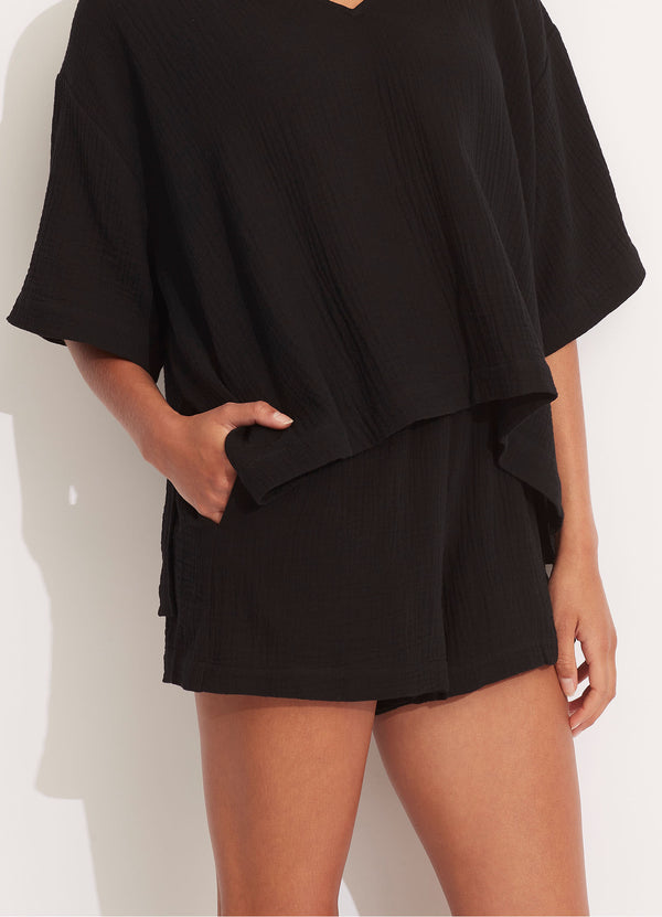 Double Cloth Short - Black
