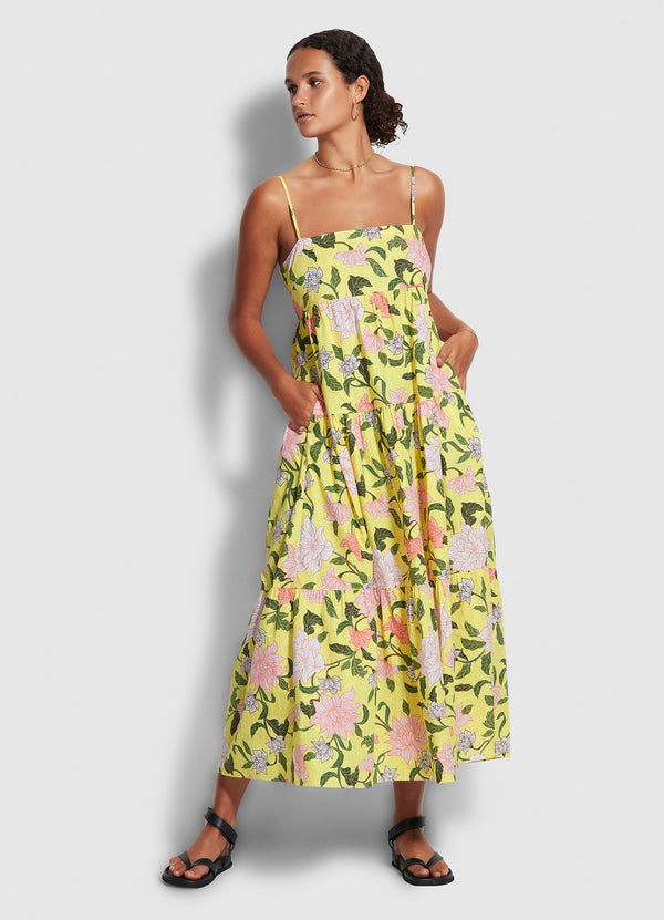 Boheme Floral Dress - Lime Light