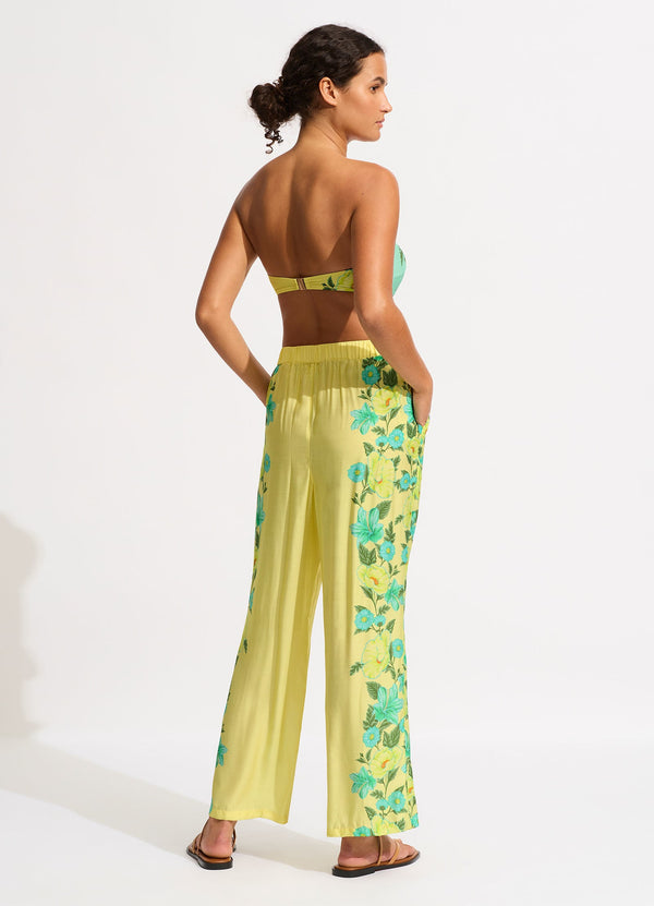 Garden Party Wide Leg Pant - Lime Light