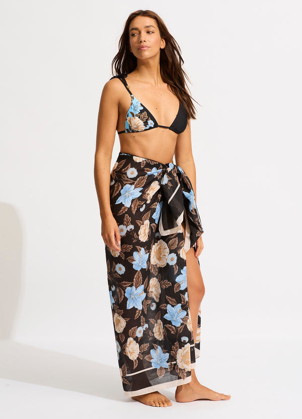 Garden Party Sarong - Black