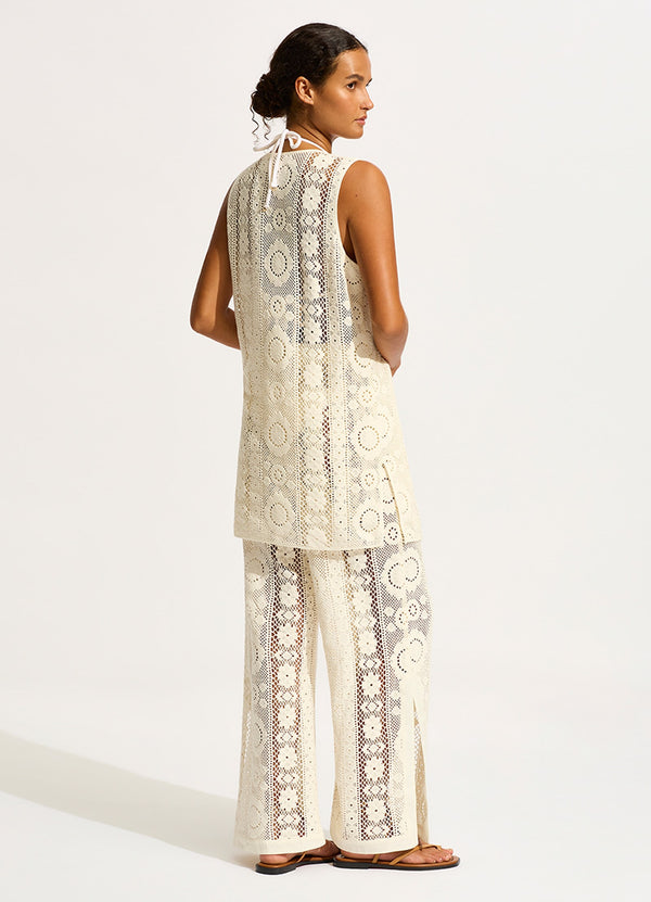 Corfu Crochet Mini Cover Up - Ecru