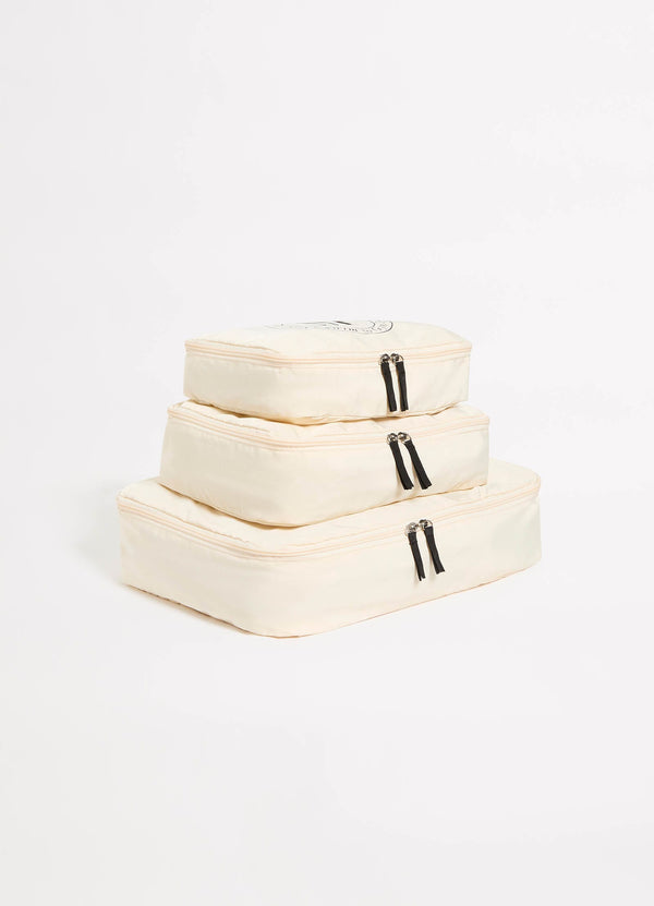 Foldable Packing Cubes - Ecru