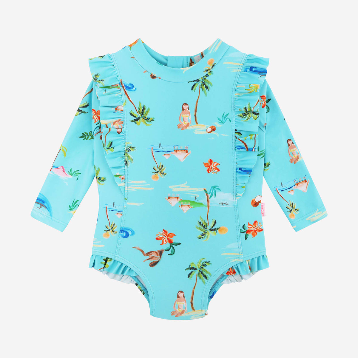 Foliage Frill Sleeve Sunsuit