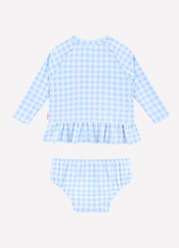 Gingham Rashie Set - Placid Blue
