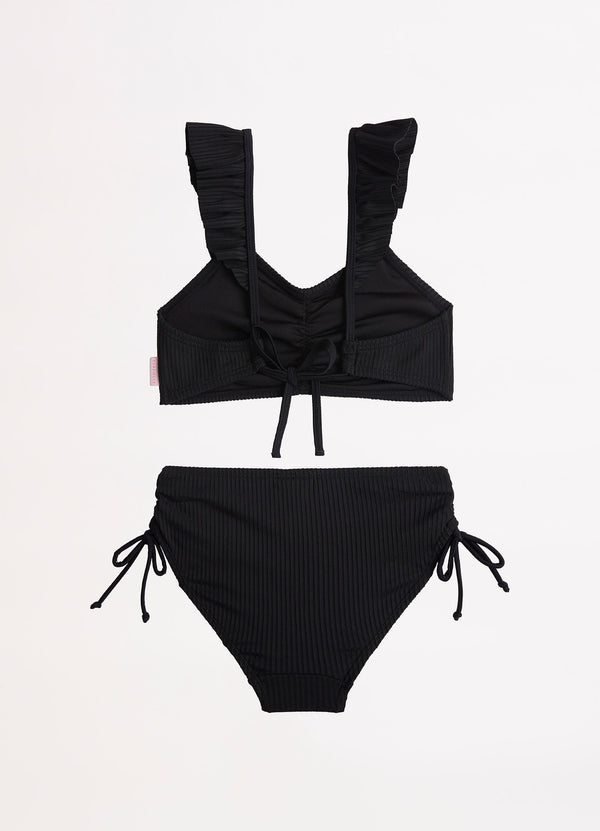 Girls Ruffle Bikini - Black