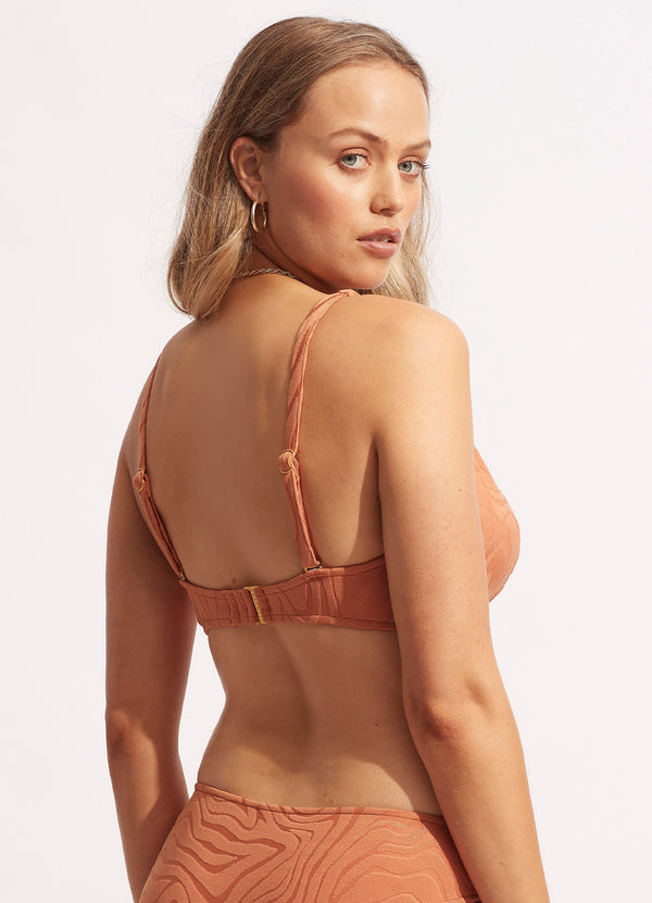 Second Wave DD Fixed Tri Bra - Copper Tan