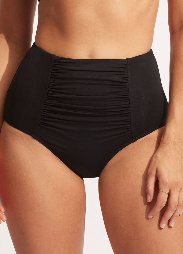 Seafolly Collective High Waisted Bikini Bottom - Black