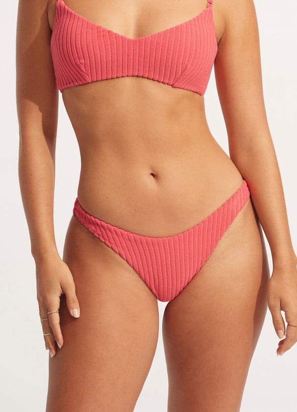 Havana High Cut Bikini Bottom - Sun Kissed Coral