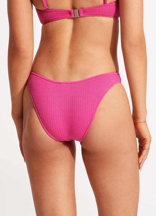Sea Dive High Cut Bikini Bottom - Fuchsia Rose