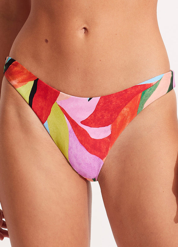 Tropfest Reversible High Cut Bikini Bottom - Aquamarine