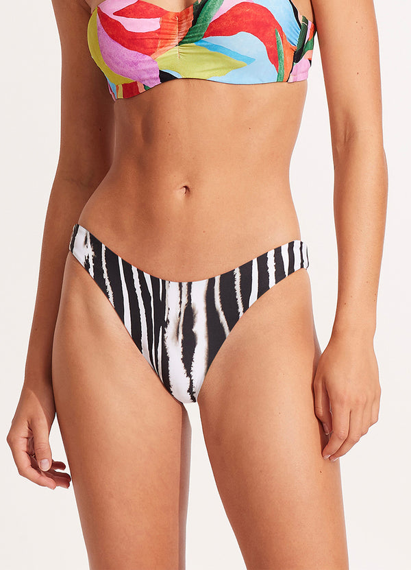Tropfest Reversible High Cut Bikini Bottom - Aquamarine