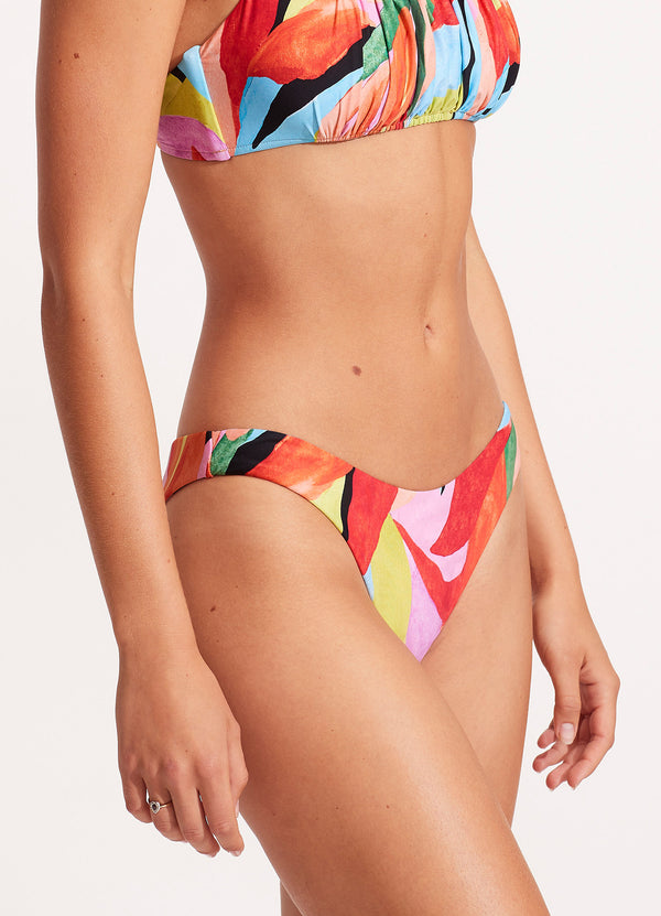 Tropfest Reversible High Cut Bikini Bottom - Aquamarine