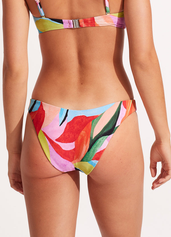 Tropfest Reversible High Cut Bikini Bottom - Aquamarine