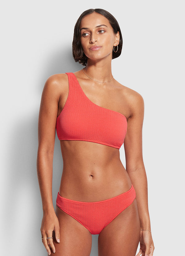Sea Dive Hipster Bikini Bottom - Fiesta Coral