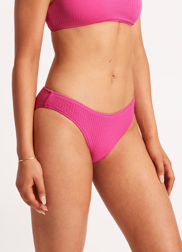 Sea Dive Hipster Bikini Bottom - Fuchsia Rose