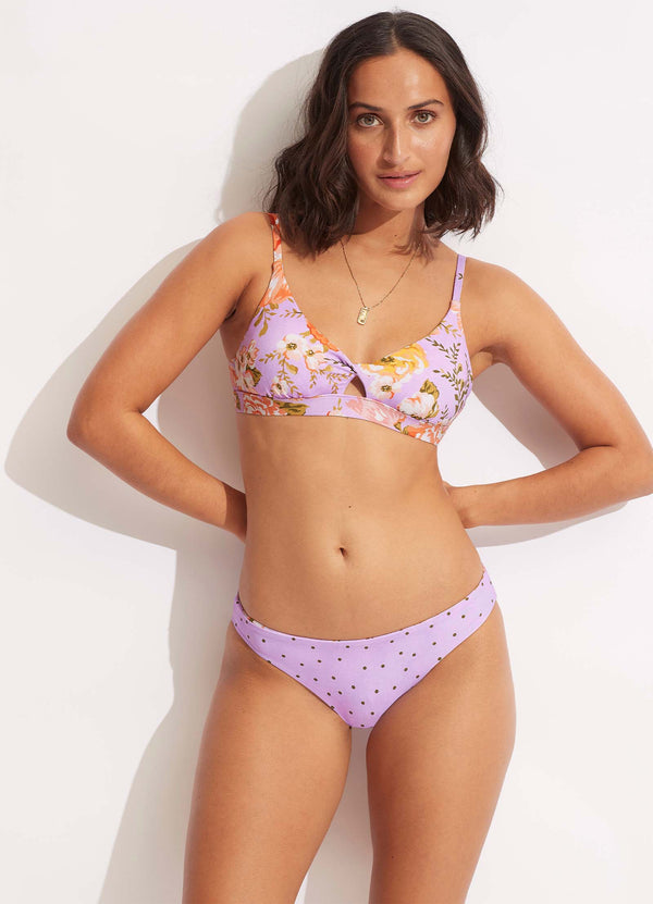 Paradise Garden Reversible Hipster Bikini Bottom - Lilac