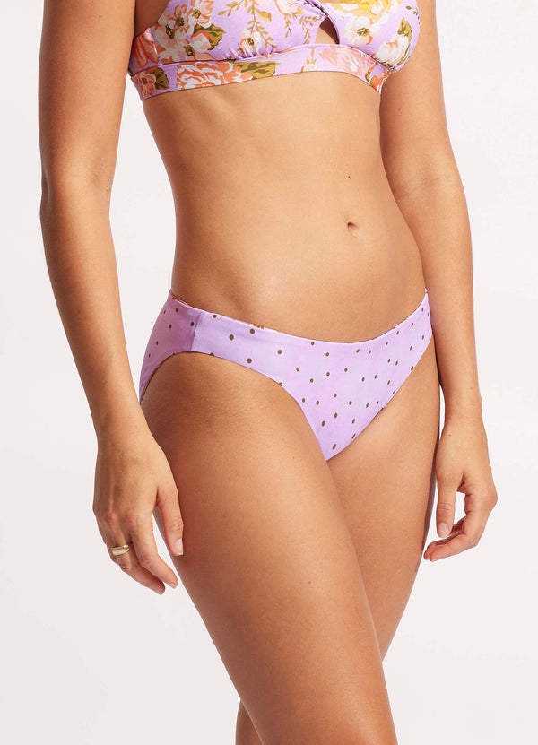 Paradise Garden Reversible Hipster Bikini Bottom - Lilac