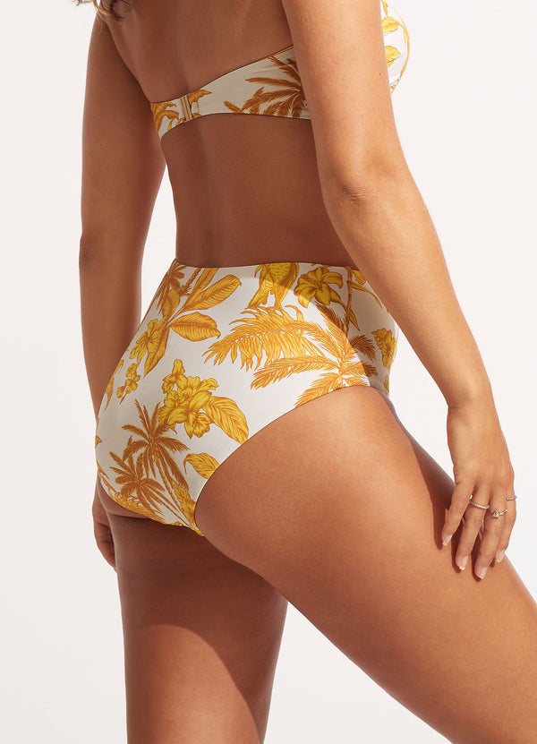 Castaway High Waisted Bikini Bottom - Tuscan Sunset