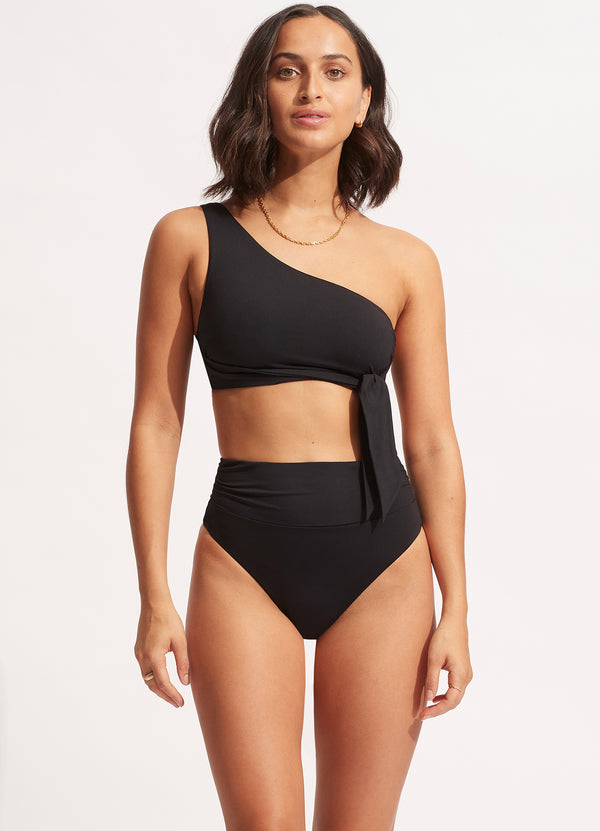 Seafolly Collective High Cut Rio Bikini Bottom - Black