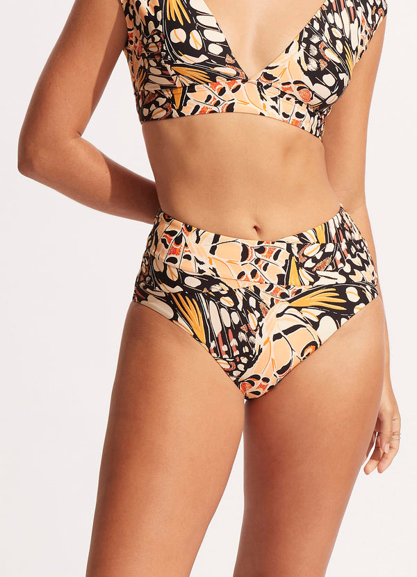 Take Flight High Waisted Bikini Bottom - Mandarin