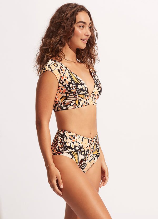 Take Flight High Waisted Bikini Bottom - Mandarin