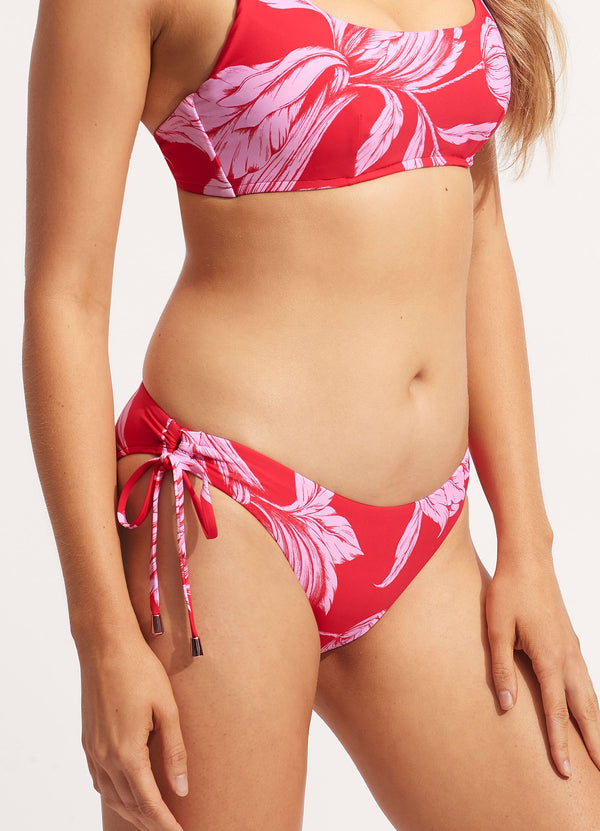 Fleur de Bloom Tie Side Bikini Bottom - Chilli Red