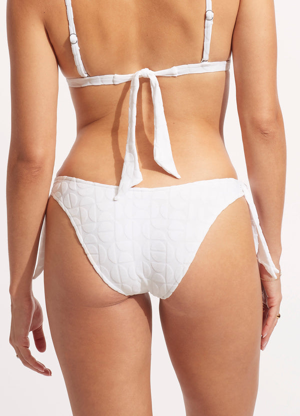 Capri High Cut Bikini Bottom - White
