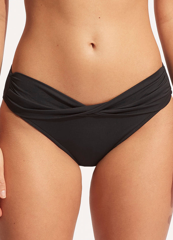 Seafolly Collective Twist Band Hipster Bikini Bottom - Black