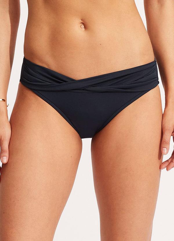 Seafolly Collective Twist Band Hipster Bikini Bottom - True Navy