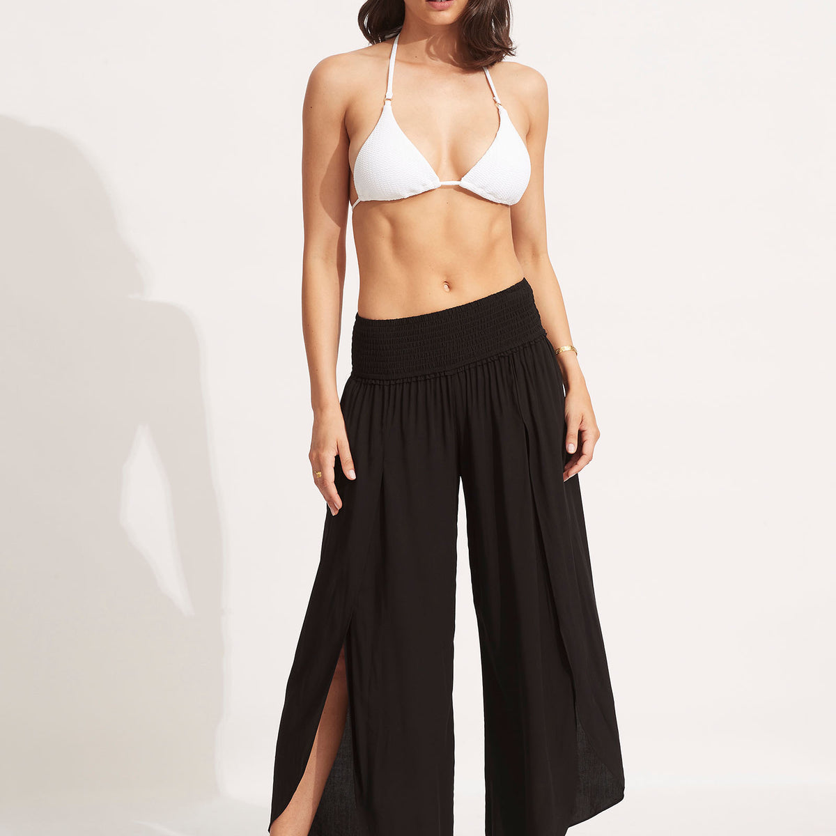 Seafolly SF Collective High Waist Wrap Front Pant in Black – Sandpipers