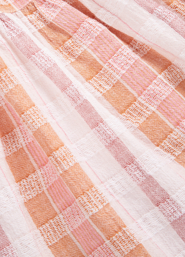 Textured Gingham Tiered Dress - Lilac