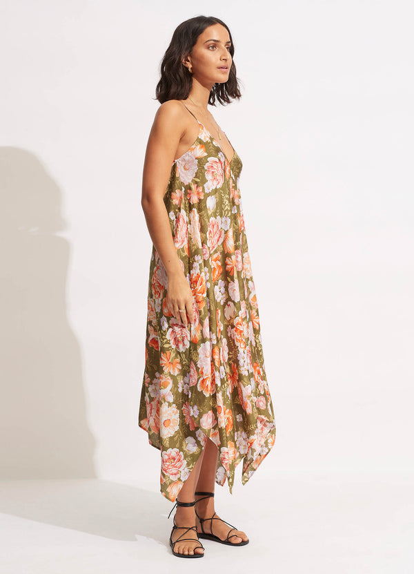 Paradise Garden Scarf Dress - Avocado