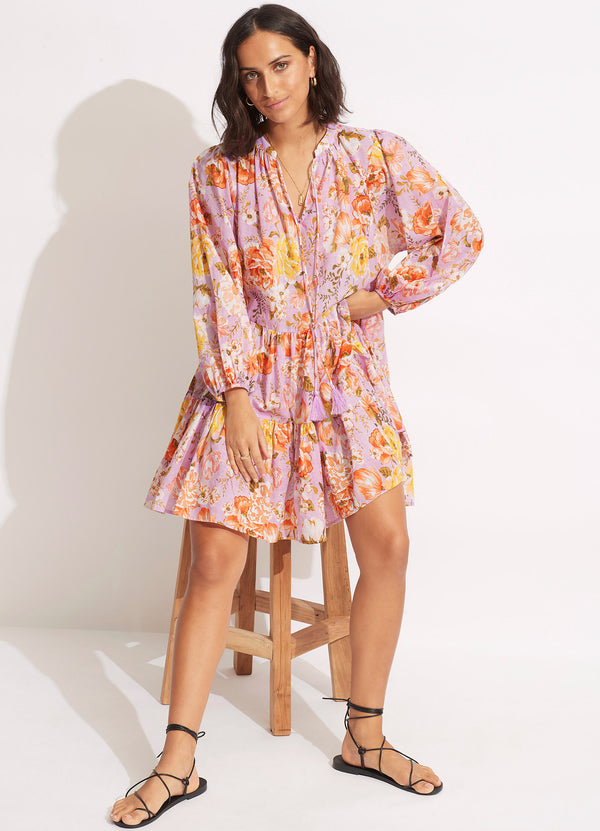 Paradise Garden Tiered Dress - Lilac